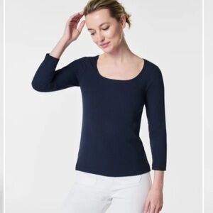 Spanx womens rib long sleeve tee size XS NWT